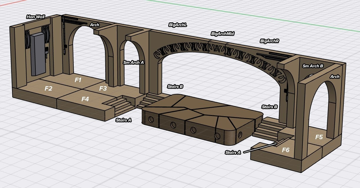 Star Wars 3D Printed Jabba's Palace Diorama for 3.75" Figures