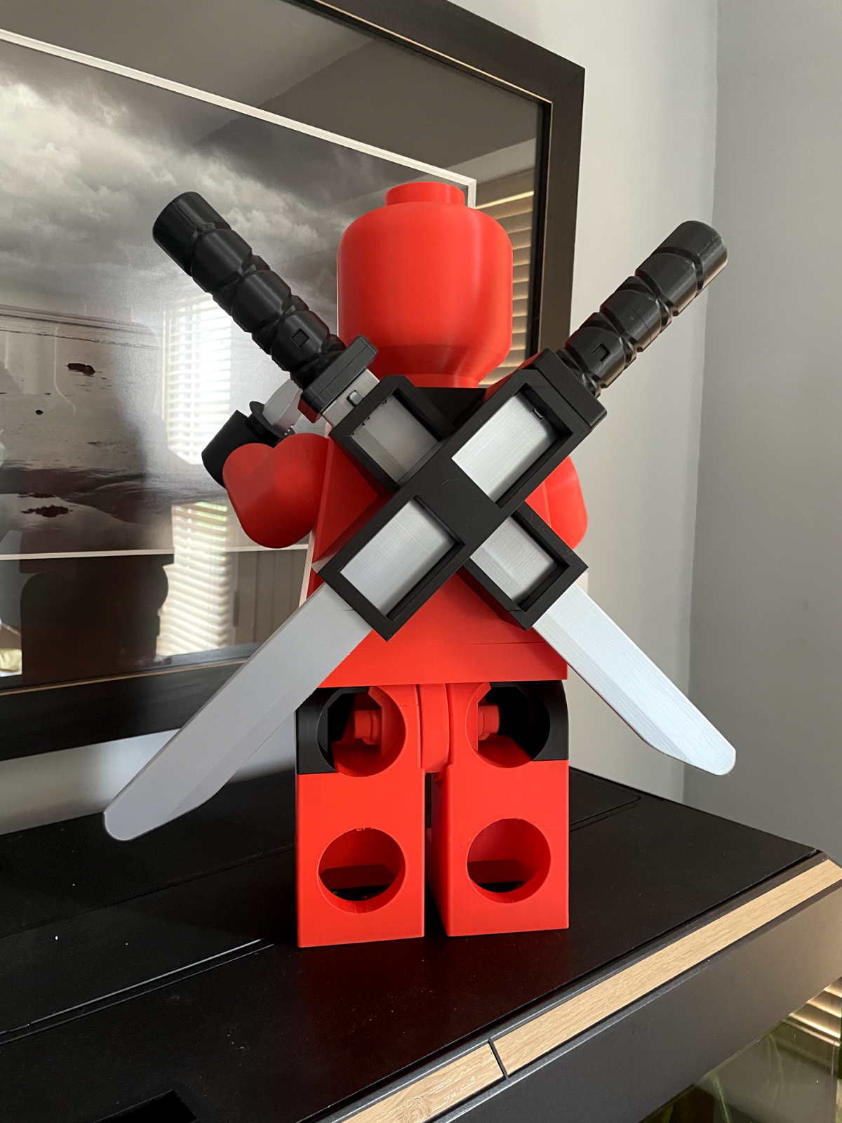 3D Printed. 18" Brick inspired Deluxe Deadpool Figure