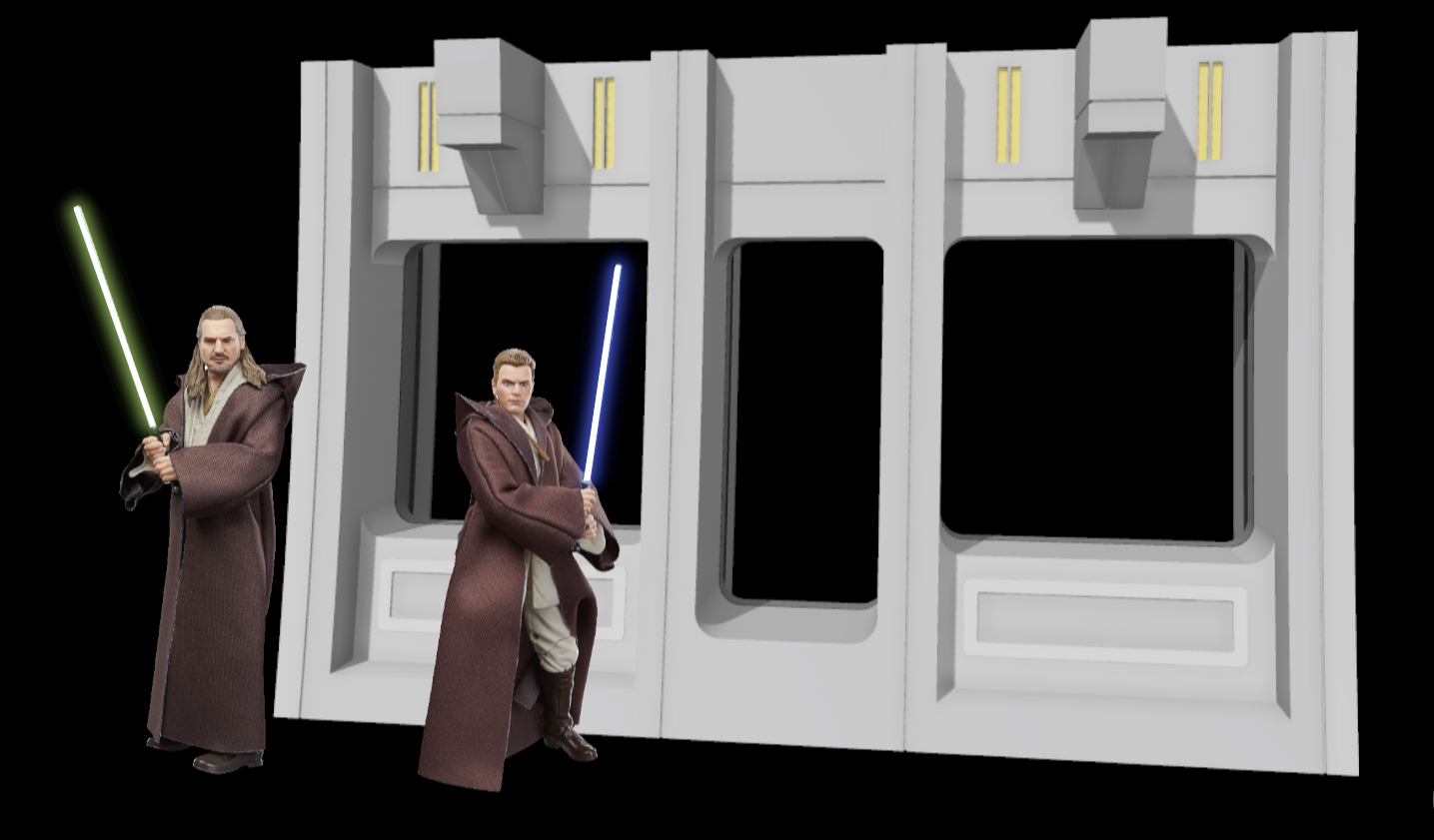 Star Wars 3D Printed Trade Ferderation ship window  for 3.75" or 6" Figs