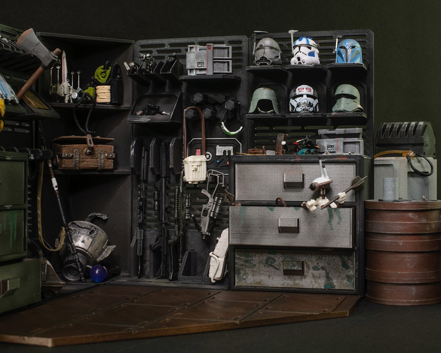 3D printed weapons storage room for Star Wars 3.75" Vintage figures