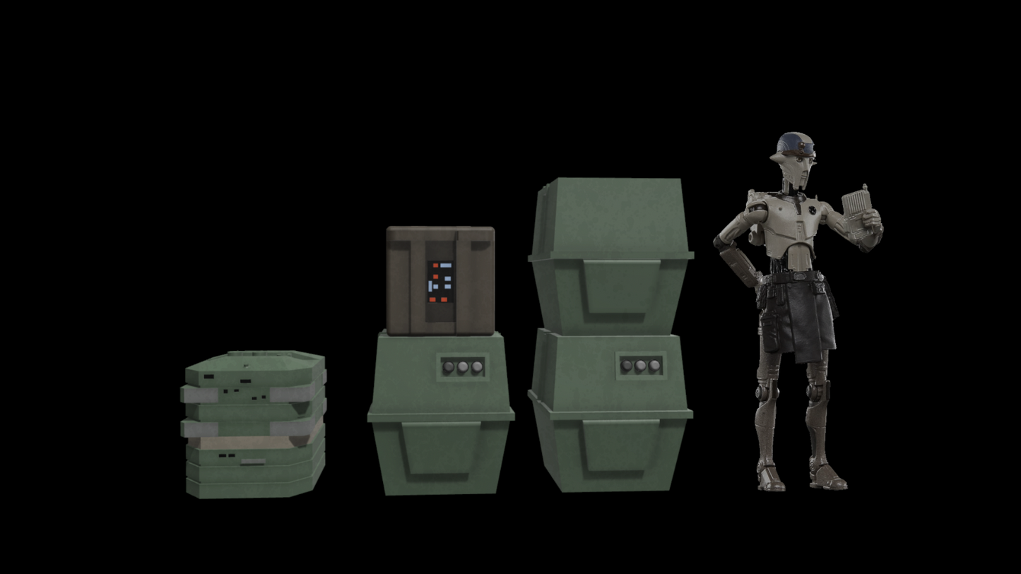 3D Printed Home Hanger One Equipment for 3.75" & 6" Star Wars Figures