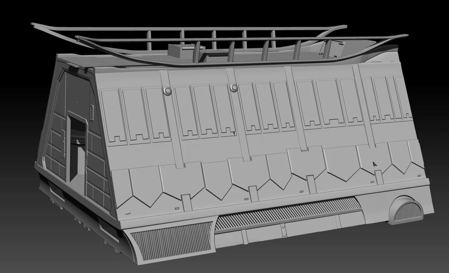 Star Wars 3D Printed 7ft Jabba Sail Barge HUGE 3.75" Scale Khetanna