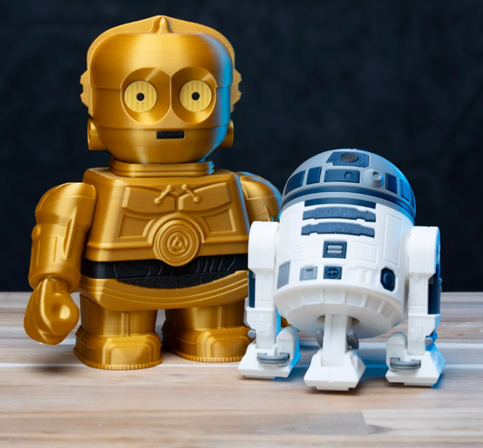 3D Printed Star Wars C3P0 and R2D2 Chunk Kit Figure