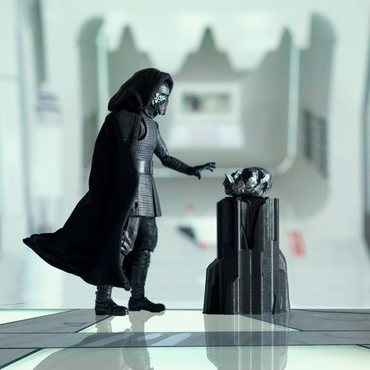 3D printed Vader helmet stand for Star Wars black series figures
