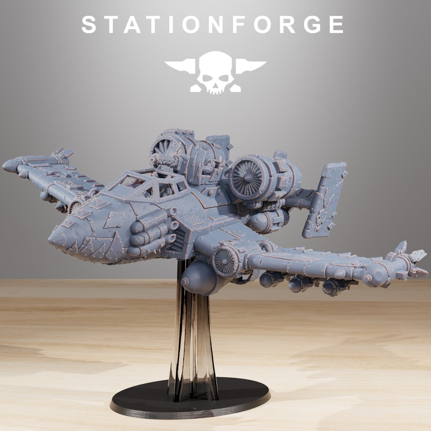 The Orkaz plane and crew from Station Forge 32mm