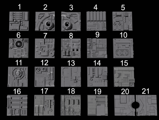 Star Wars 3D Printed Death Star surface tiles/panels 74mm x 74mm
