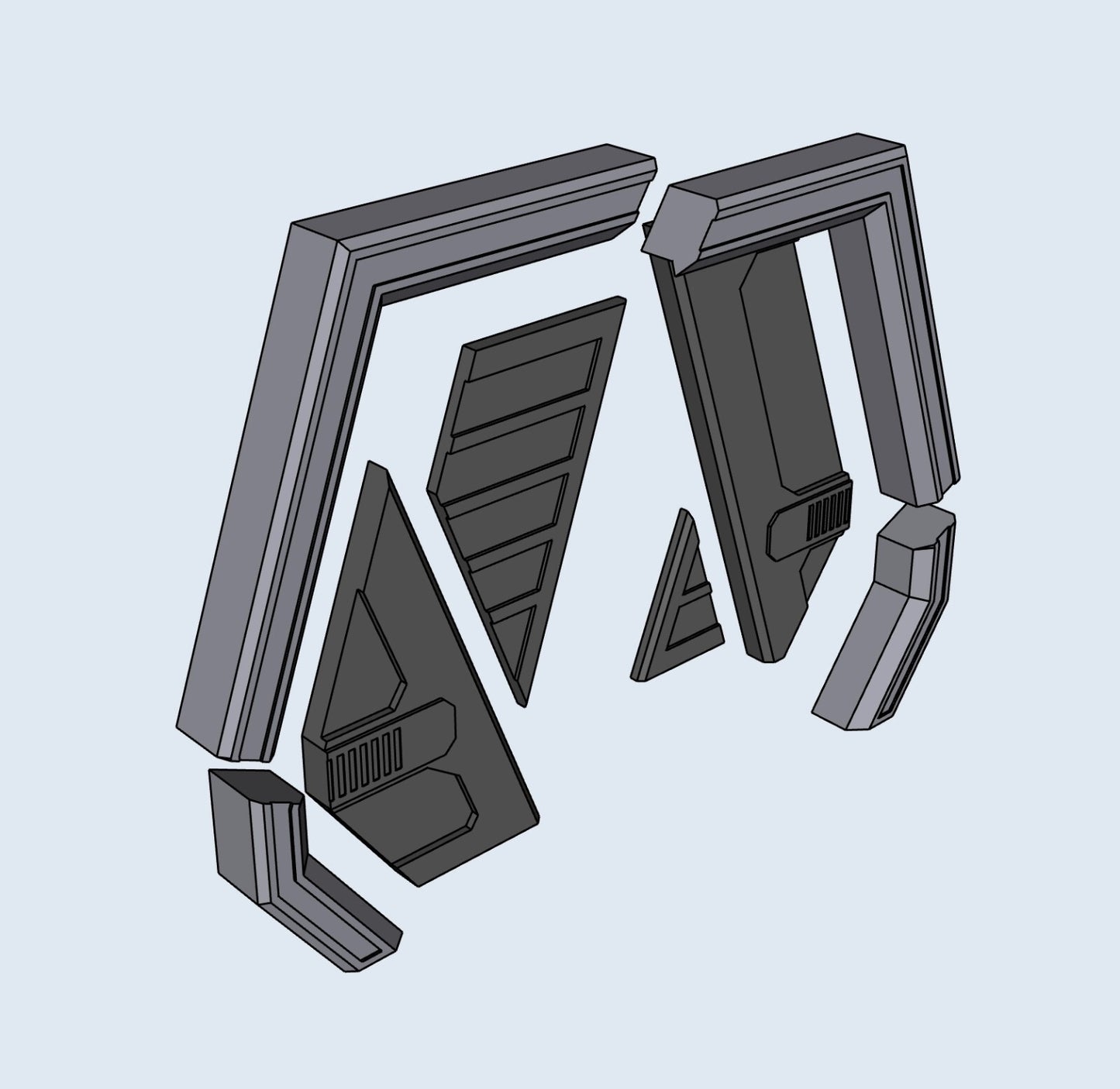 3D Printed Mandalorian Luke Door for 3.75" & 6" Star Wars Figures