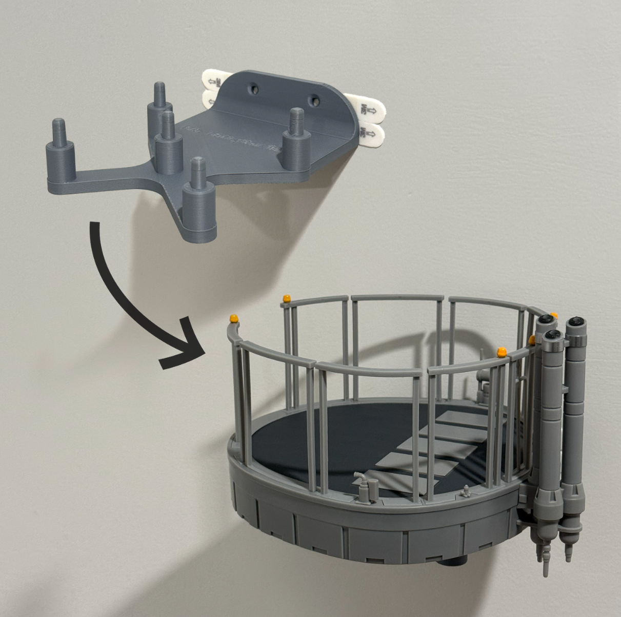 3D printed wall mount for Hasbro Bespin Duel Diorama