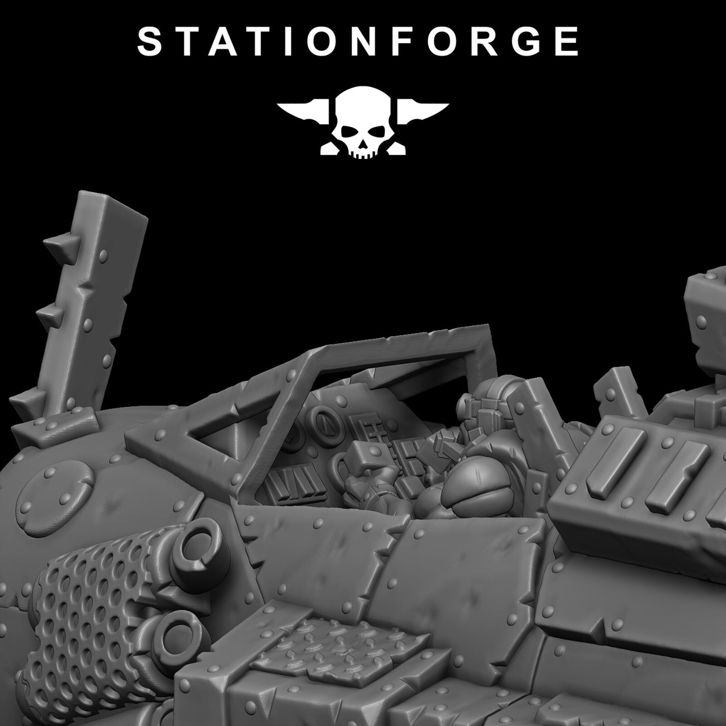 The Orkaz plane and crew from Station Forge 32mm