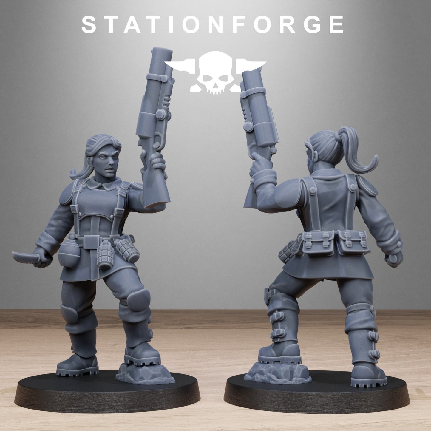 Freeguard sisters from Station Forge 32mm. FREE BASE