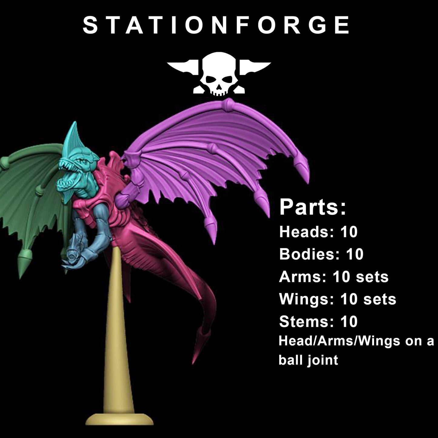 Xenarid Flyers from Station Forge 32mm