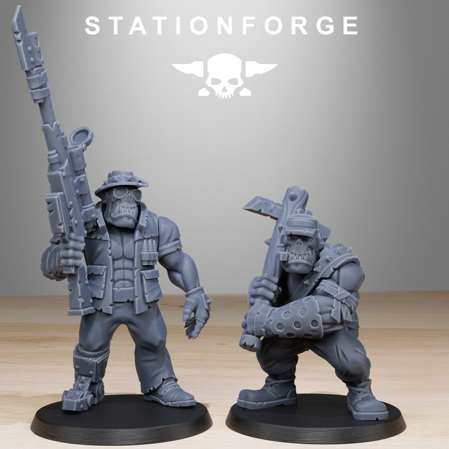 The Orkaz Team Fighters from Station Forge 32mm