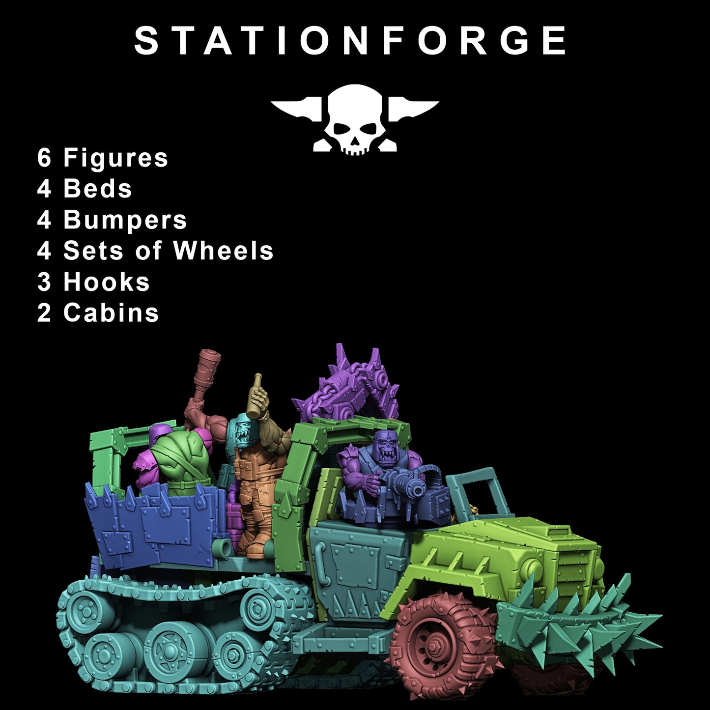 Orkaz Party/Battle Wagon from Station Forge Full Set