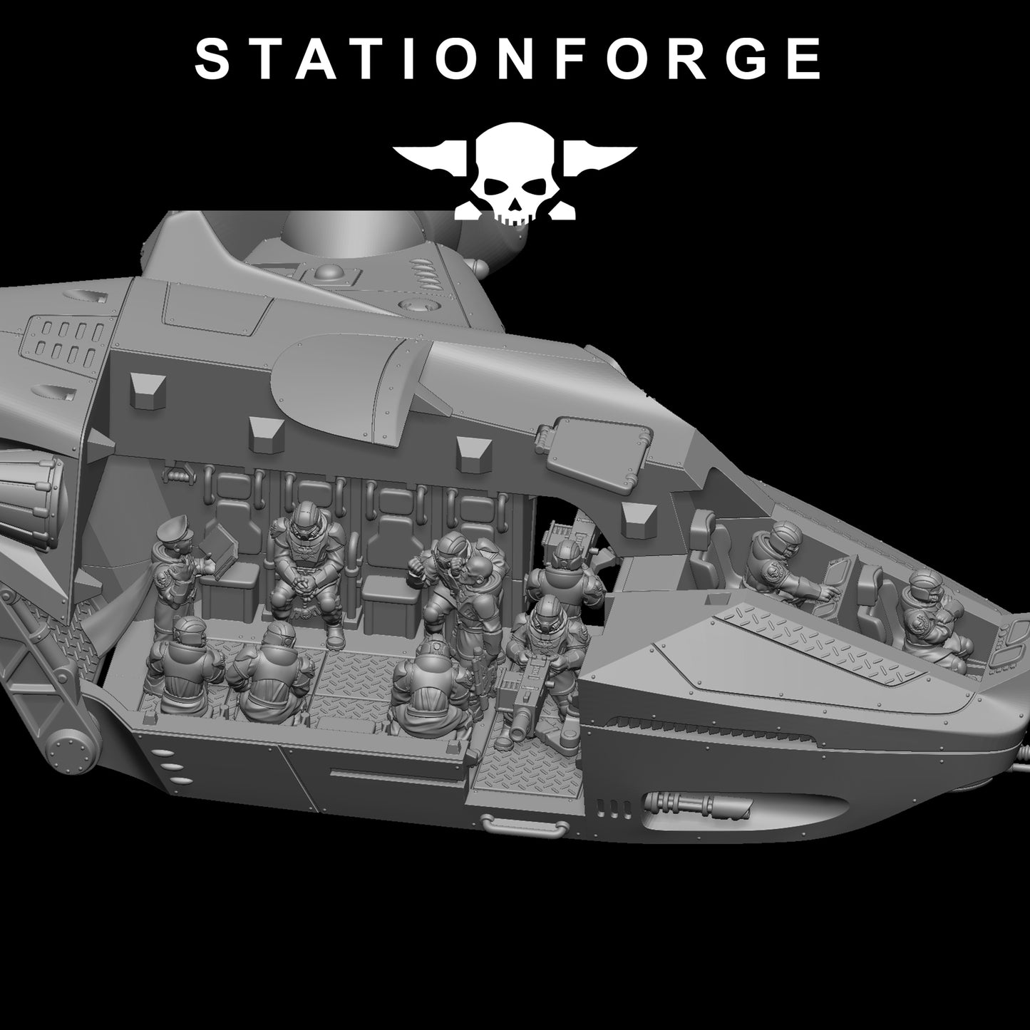 The Vaskar dropship and crew from Station Forge 32mm