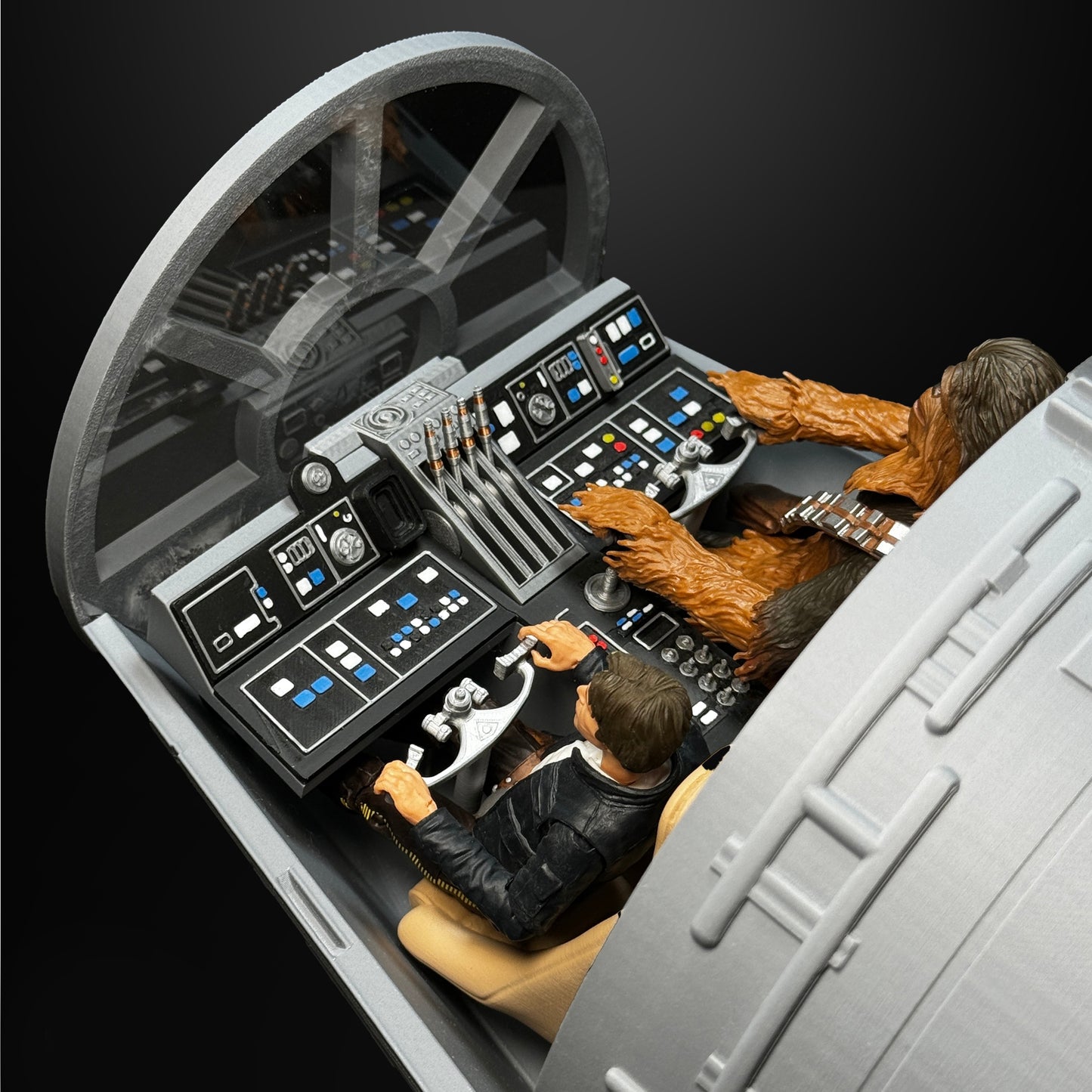 3D Printed Millennium Falcon Cockpit For Star Wars Black Series 6 Inch Figures