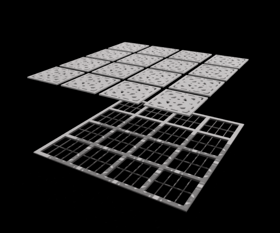 3D Printed Jabba's Palace floor panels/grate for Star Wars figures