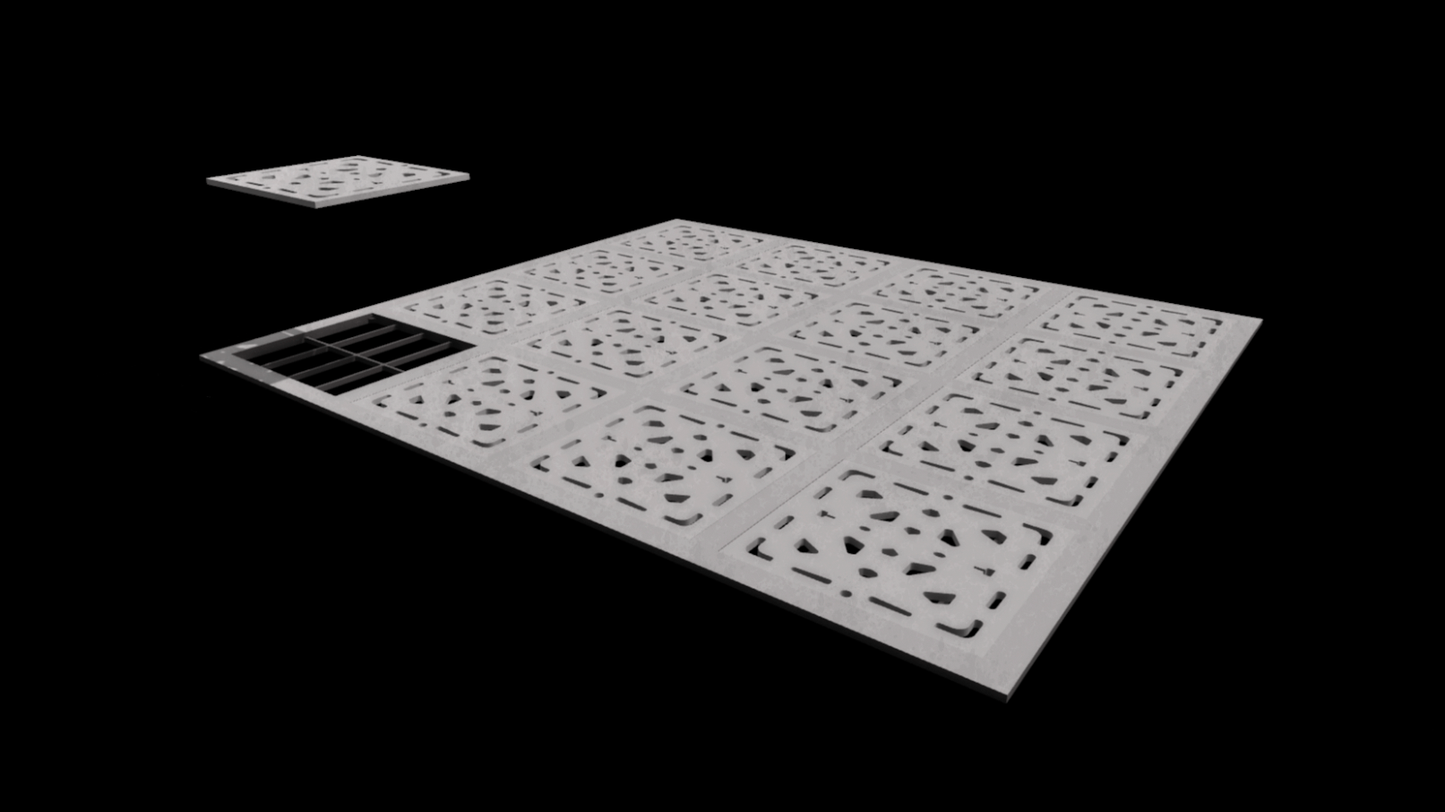3D Printed Jabba's Palace floor panels/grate for Star Wars figures