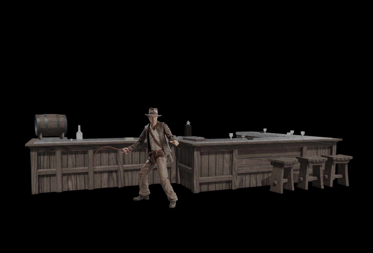 3D Printed Marion's Bar (The Raven) Diorama For 3.75 in & 6" Figures