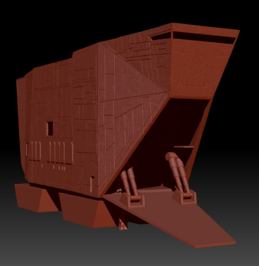 3D Printed  4FT Sandcrawler for 3.75" Scale Star Wars Figures