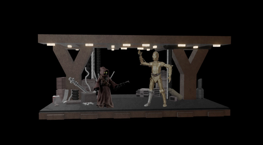 3D Printed Sandcrawler Cargo Hold Diorama for 3.75 IN (1:18) Star Wars Figures