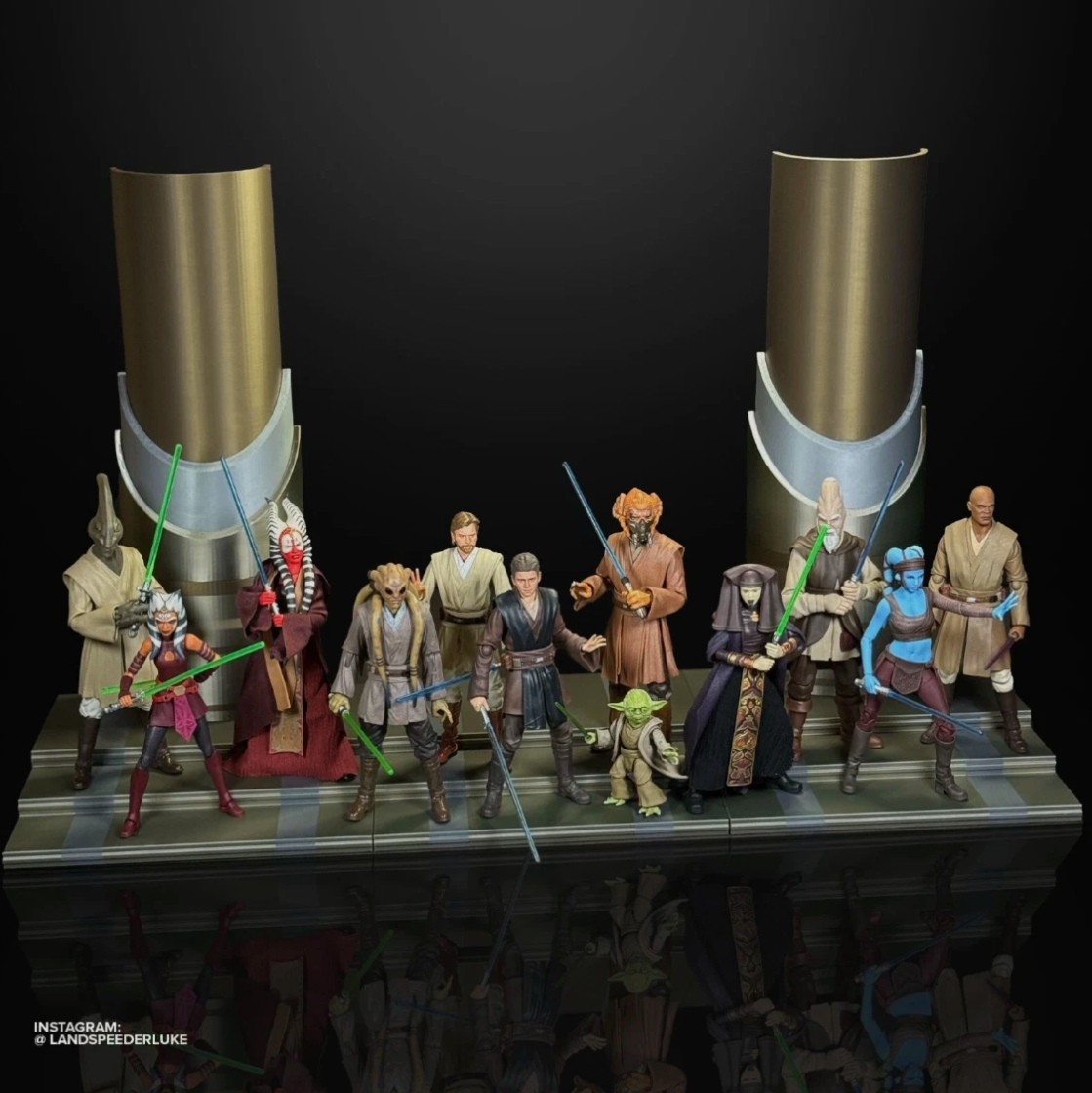 Jedi Temple Risers Diorama (flat back) for 3.75 in & 6in Star Wars Figures