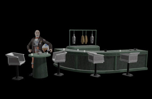 3D Printed Adelphi Cantina Diorama For Star Wars Black Series Figures
