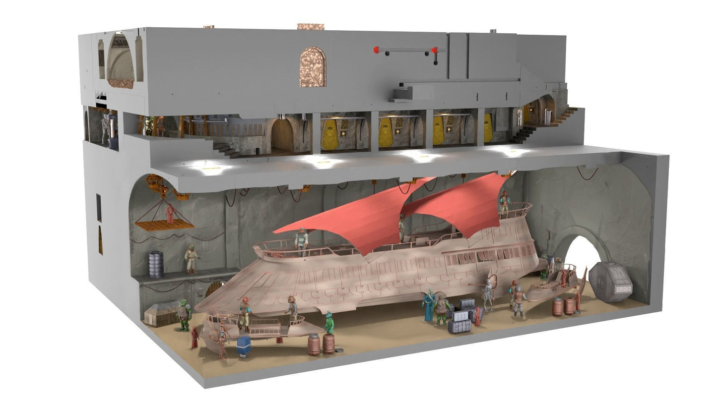 Epic 3D printed Jabba's Palace Diorama For 3.75" 1-18 Figures