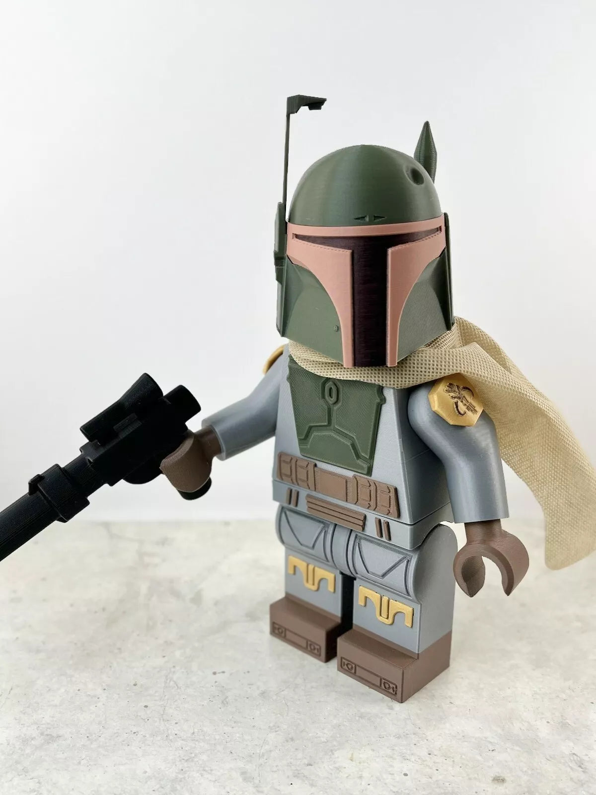 3D Printed. 9" Lego inspired Deluxe Boba Fett Figure With Cape