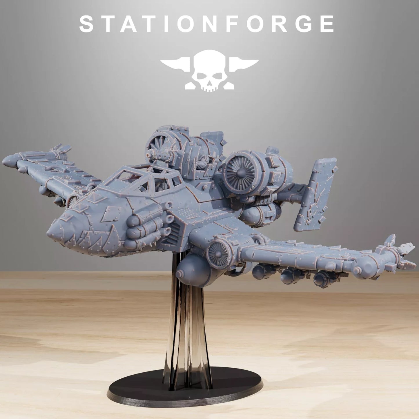 The Orkaz plane and crew from Station Forge 32mm