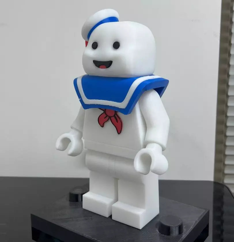 3D Printed. 9" Lego inspired Stay Puft Bibendum Chamallow figure