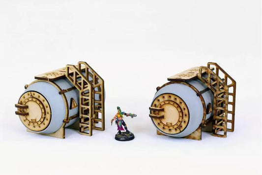 War gaming terrain table top Horizontal can kit x2
