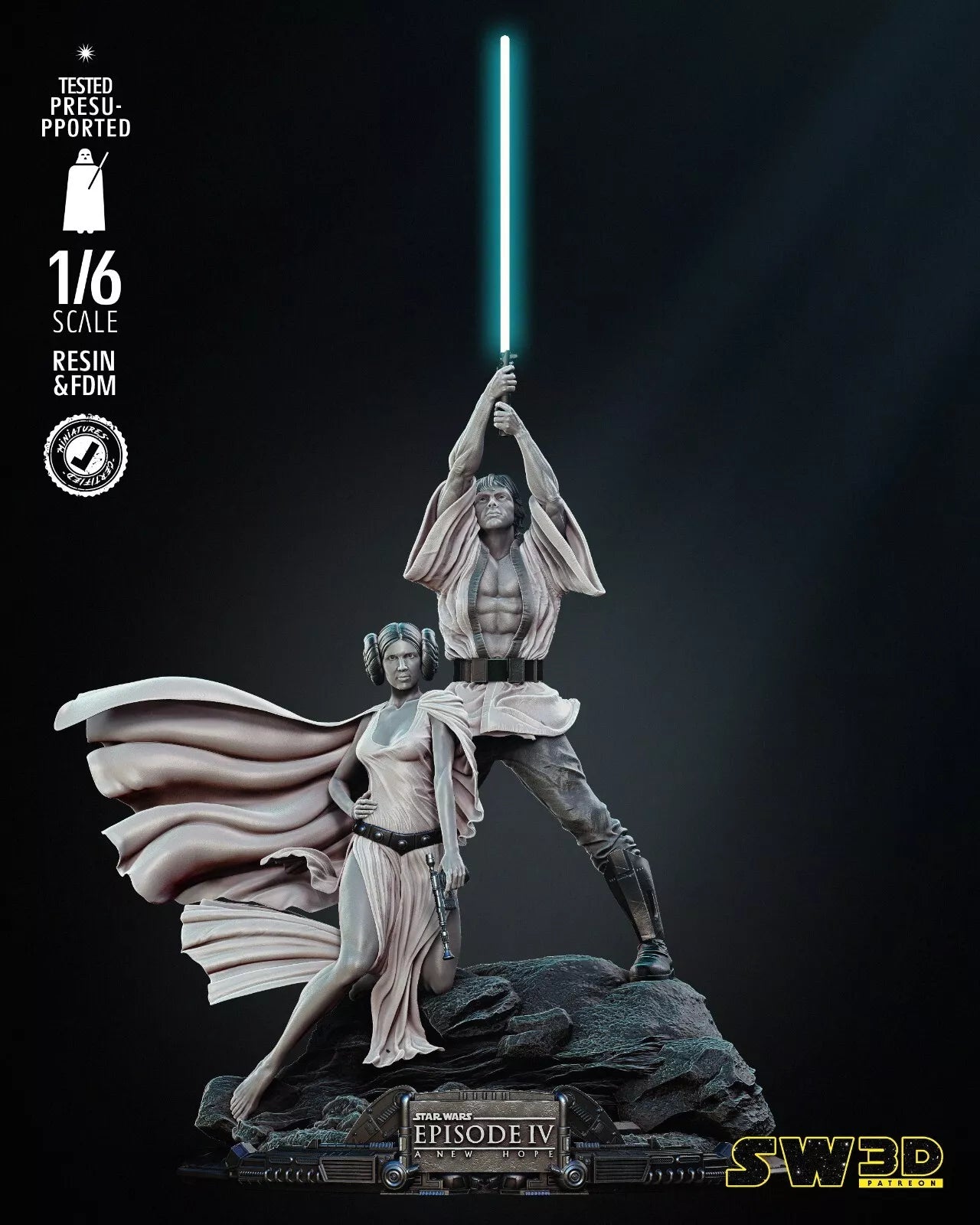 STAR WARS -  1/16th ScaleLuke & Leia Diorama