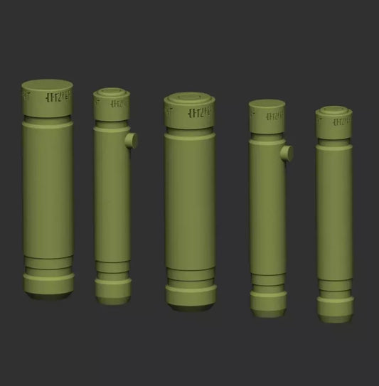 Boba Fett inspired belt cylinders, Ammo, Star Wars Set of 5