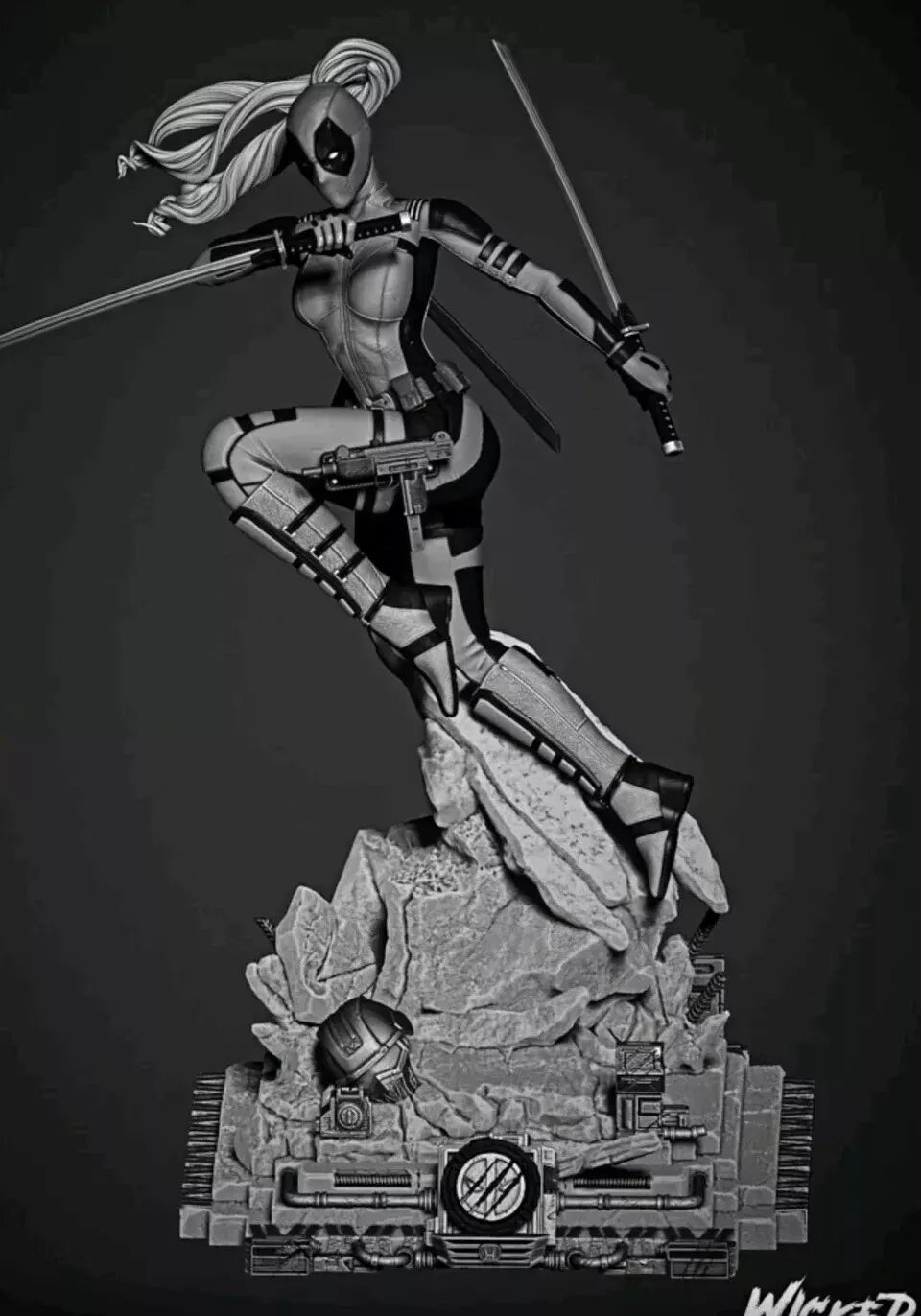 Marvel Ladypool Diorama 1/16 Scale  Resin 3d printed model kit