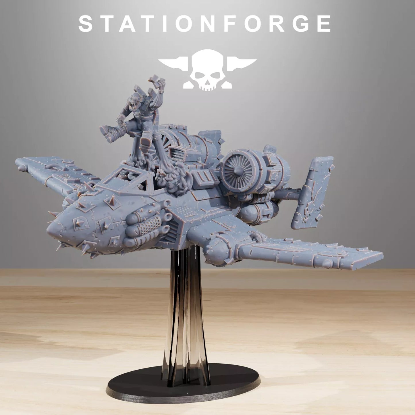 The Orkaz plane and crew from Station Forge 32mm