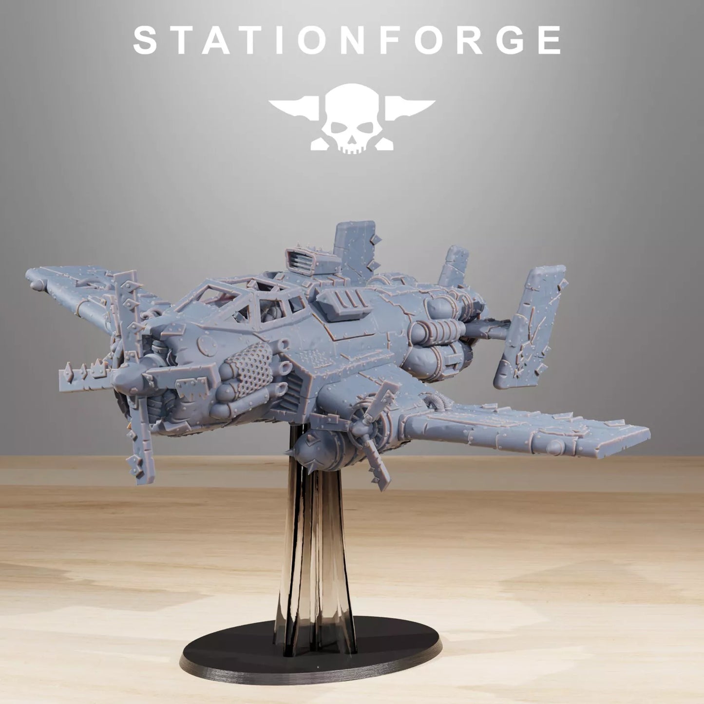 The Orkaz plane and crew from Station Forge 32mm