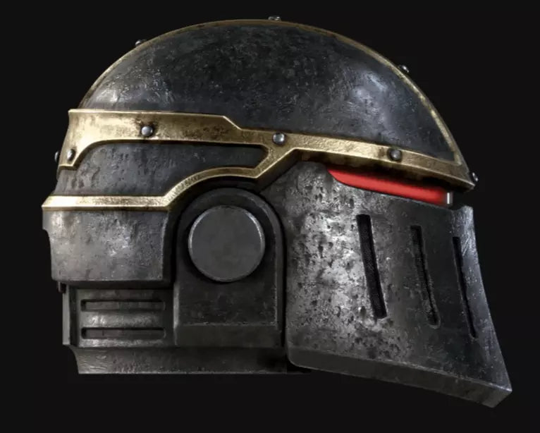 The Iron Warriors Chaos Marine helmet, Space Marine 2. 3D Printed