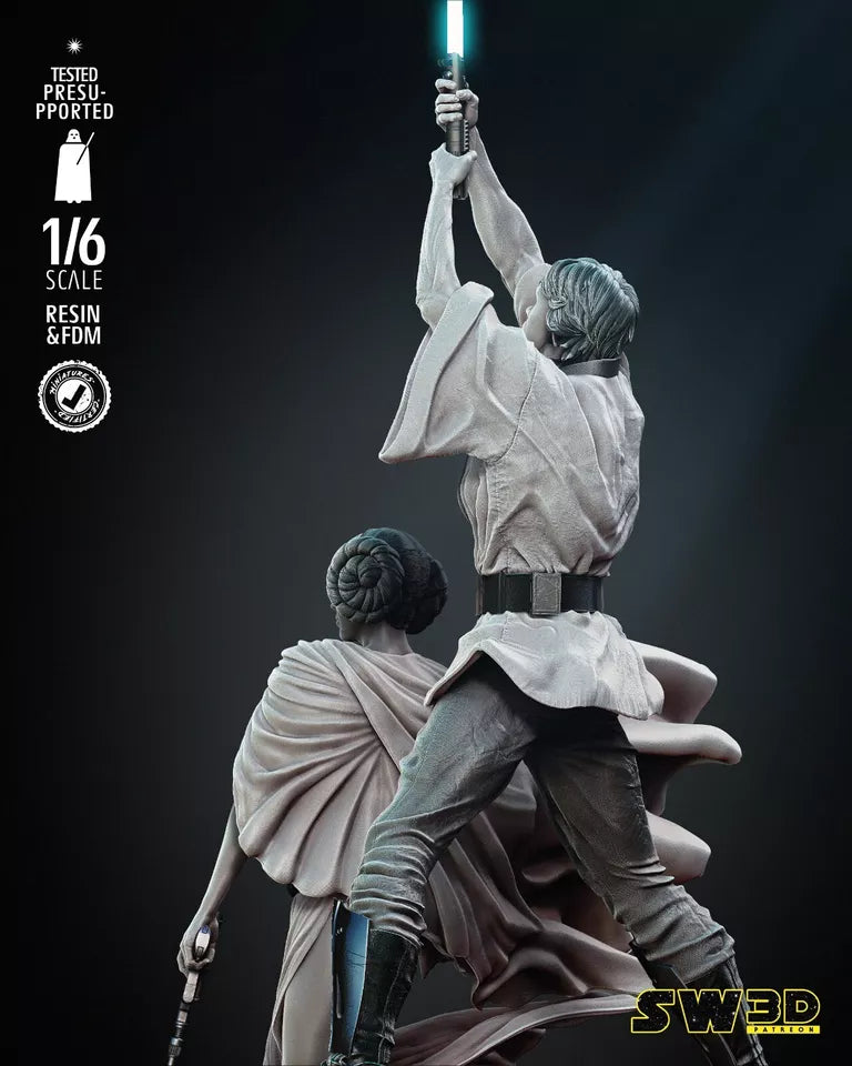 STAR WARS -  1/16th ScaleLuke & Leia Diorama