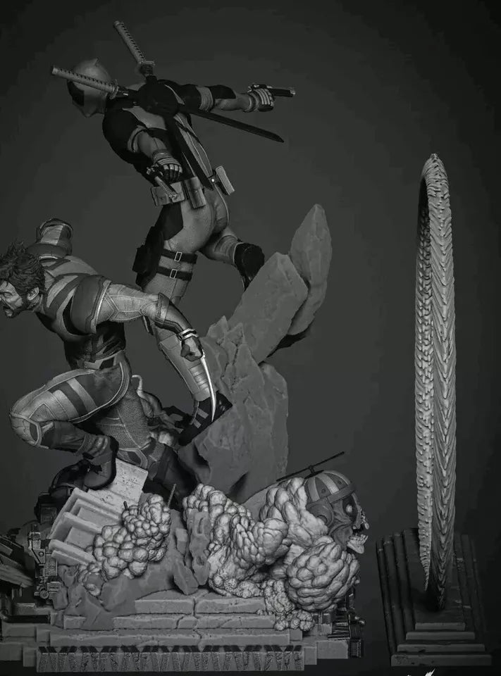 Marvel Deadpool And Wolverine Diorama 1/16 Scale  Resin 3d printed model kit
