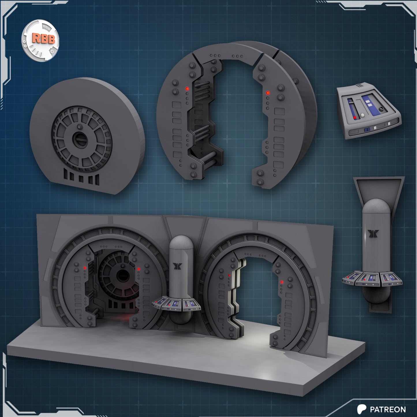 3D printed Tantive IV Service Corridor Diorama for Black Series Figures